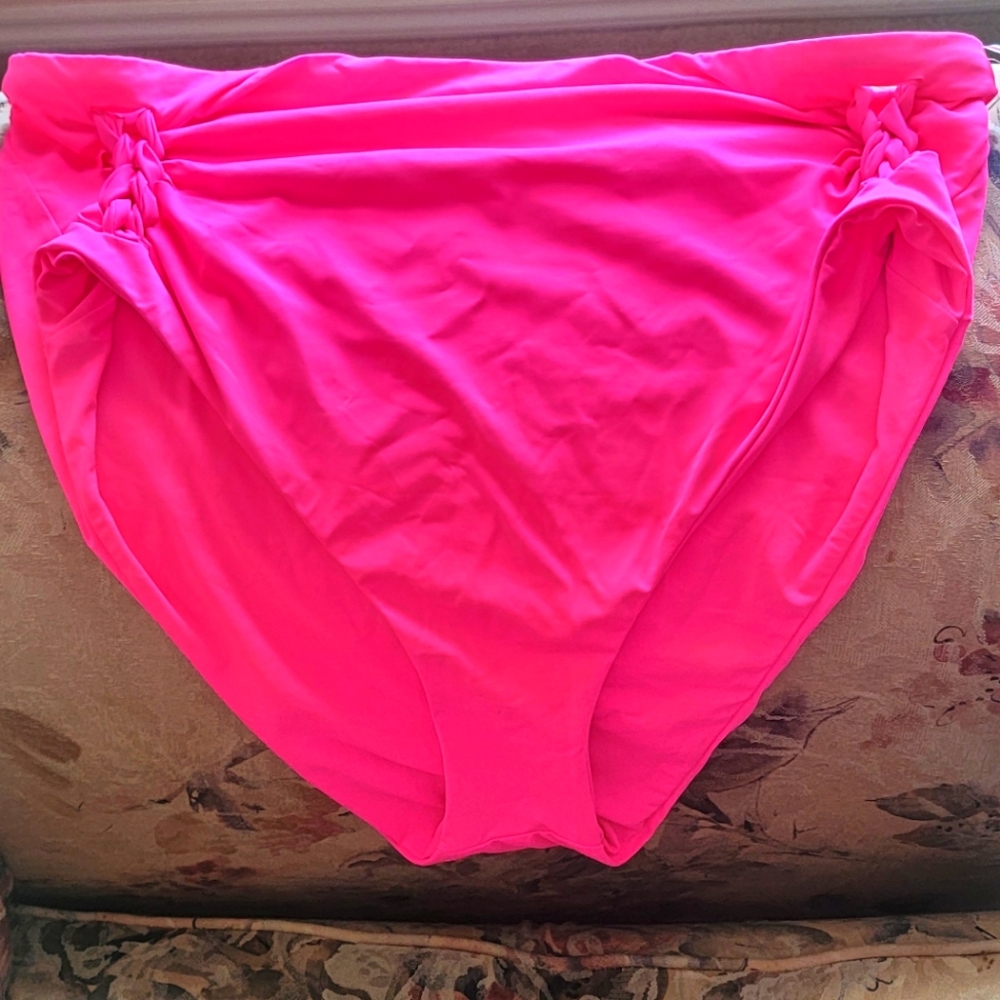 BECCA PLUS SIZE WOMEN'S HIGH CUT BIKINI BOTTOM